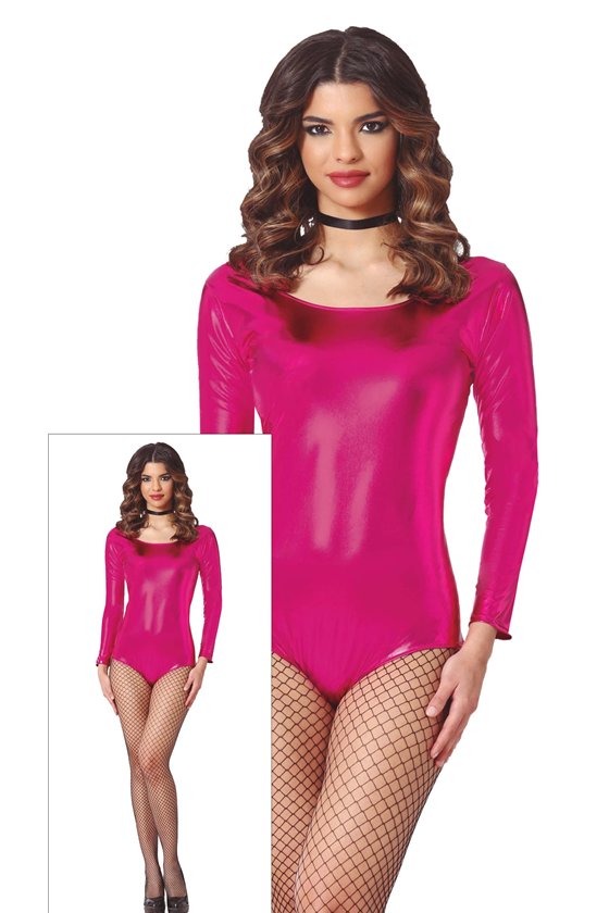 LONG SLEEVE METAL FUCHSIA LEOTARD ADULT 42-44(L)