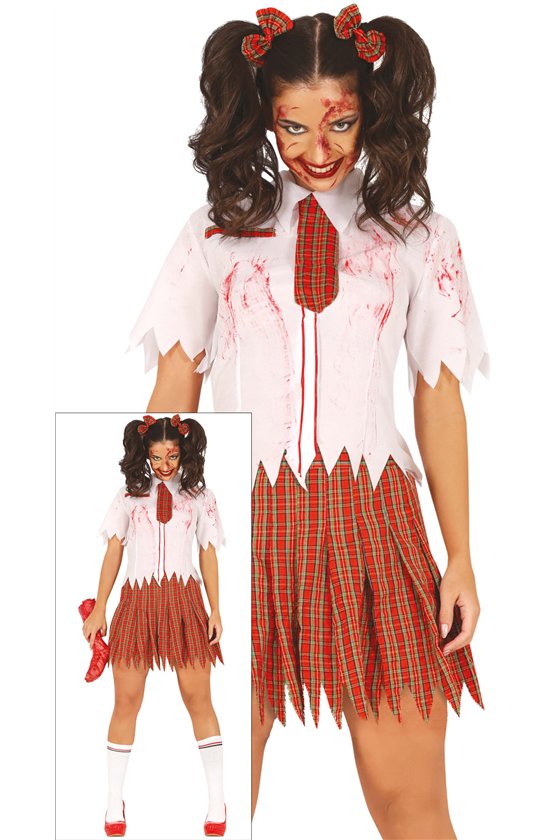 ADULT ZOMBIE SCHOOLGIRL, SIZE M 38-40