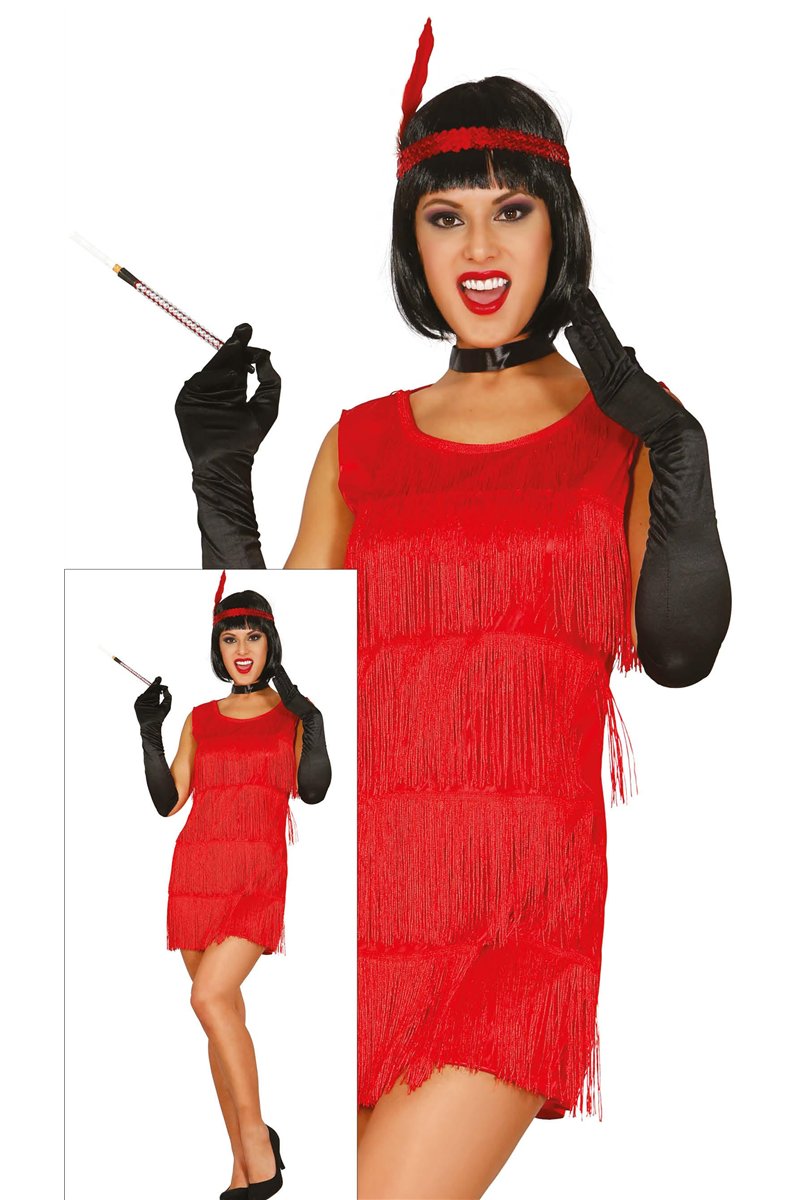 RED CHARLESTON WOMAN ADULT SIZE S 36-38