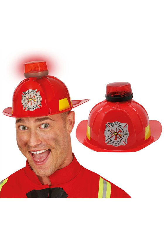 FIREMAN HELMET WITH SIREN, LIGHT AND SOU