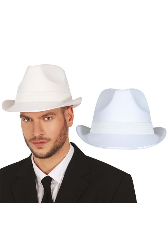 WHITE GANGSTER HAT