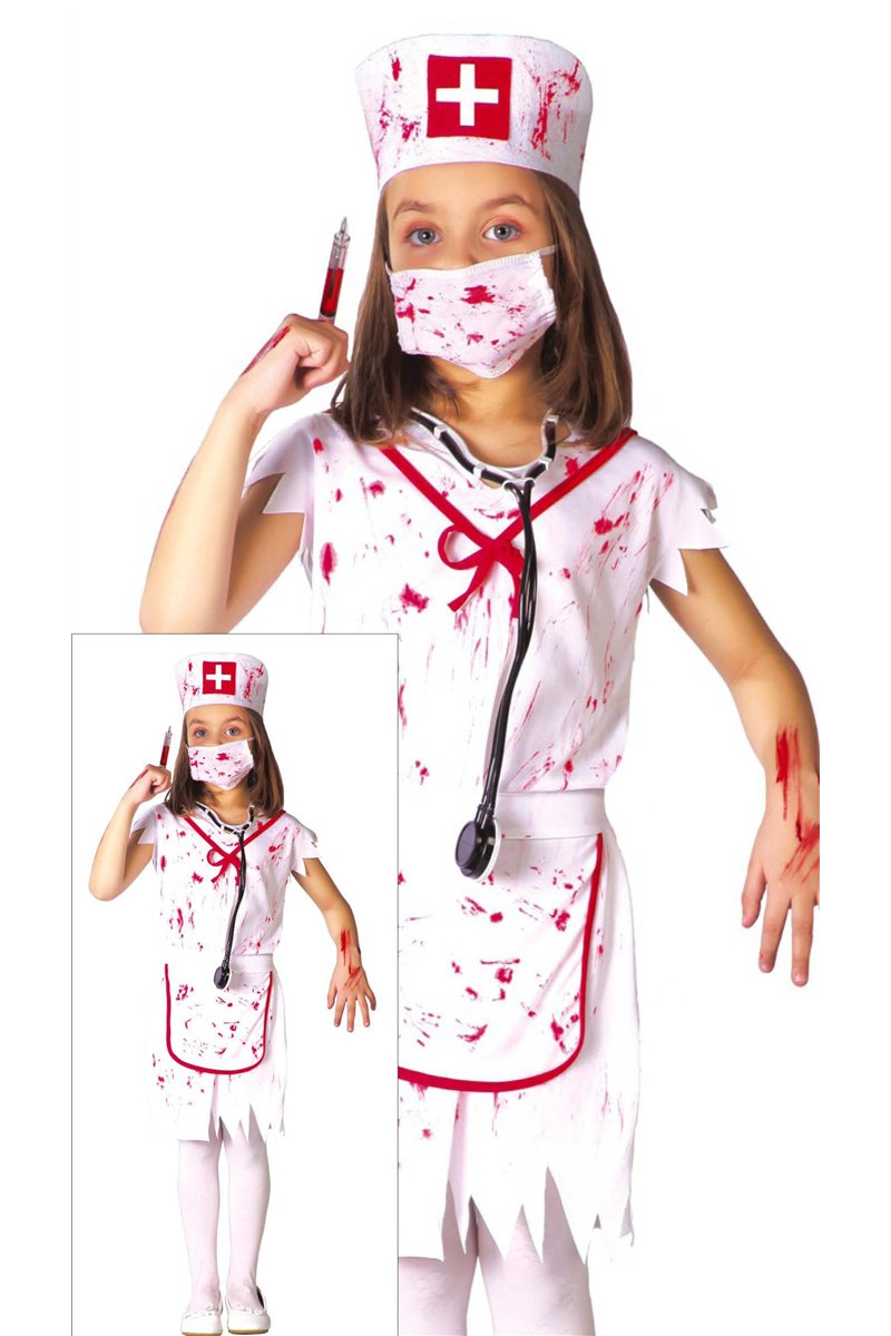 CHILD ZOMBIE NURSE, SIZE 7-9 YEARS