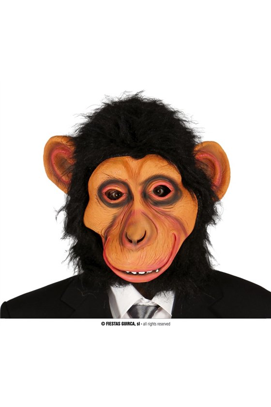 CHIMP MASK WITH HAIR, LATEX