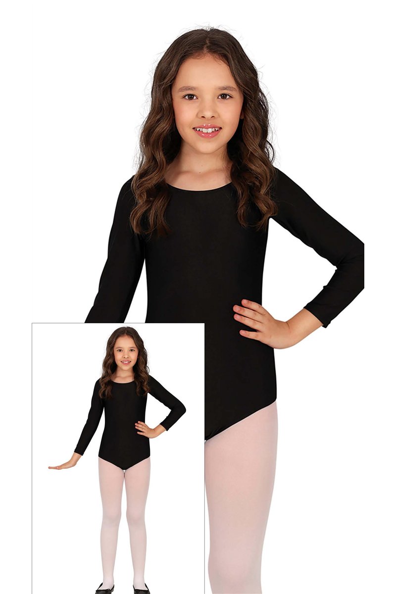 LONG SLEEVE BLACK MAILLOT INF.3-5 YEARS