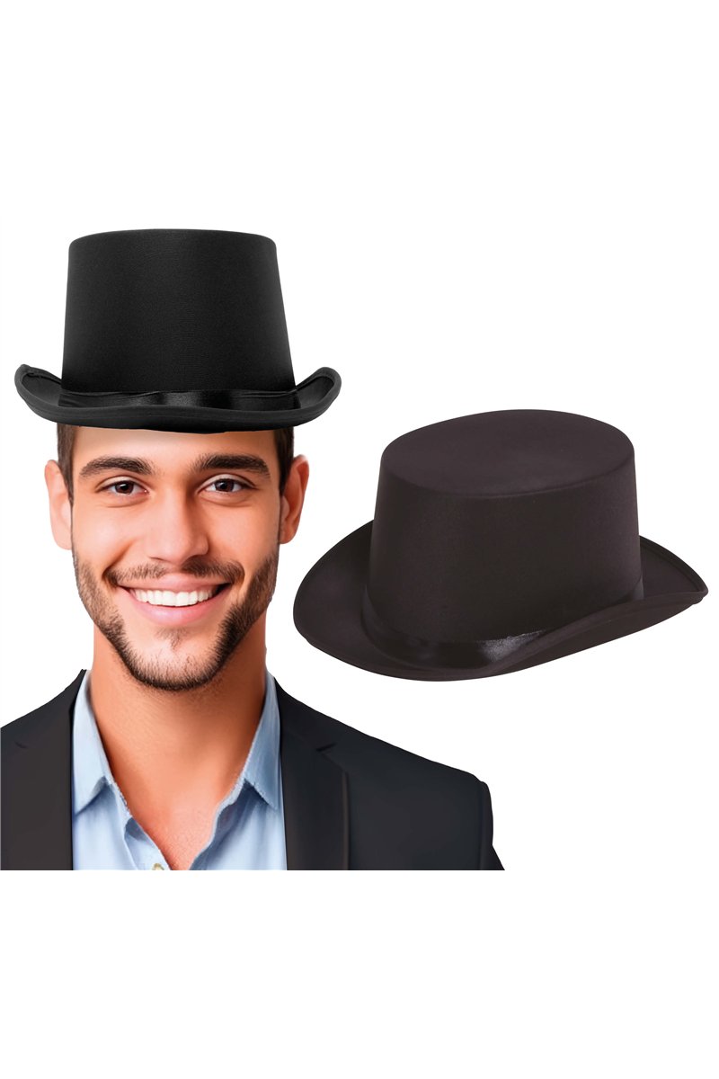 HAT, SATIN, HIGH QUALITY BLACK ADULT