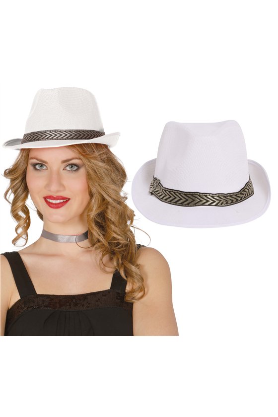 WHITE GANGSTER HAT
