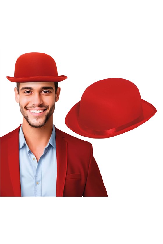 BOWLER HAT HIGH QUALITY RED