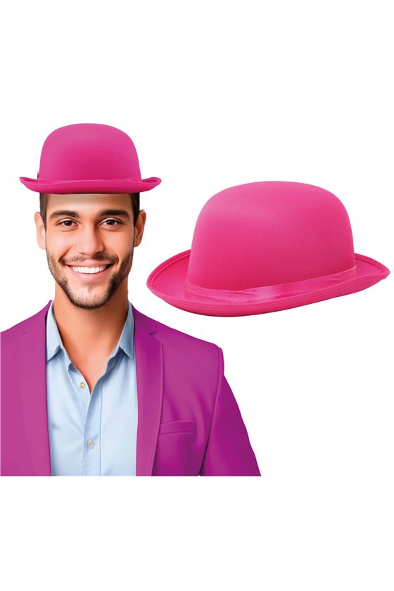 BOWLER HAT HIGH QUALITY PINK