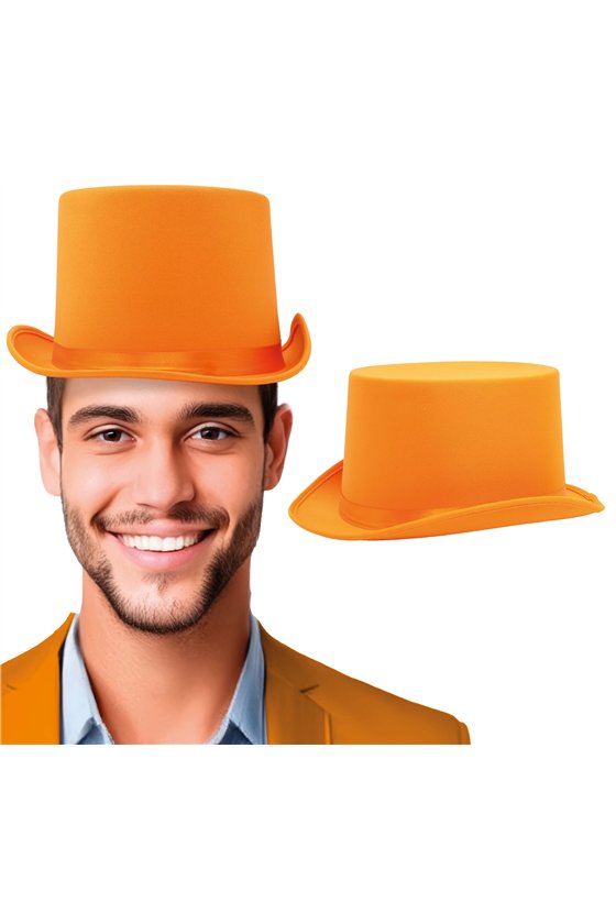 TOP HAT. HIGH QUALITY ORANGE