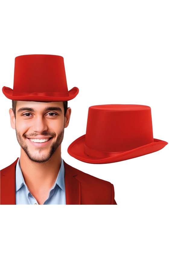 TOP HAT. HIGH QUALITY RED