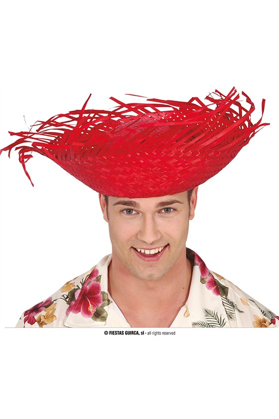 HAT SCARECROW RED STRAW