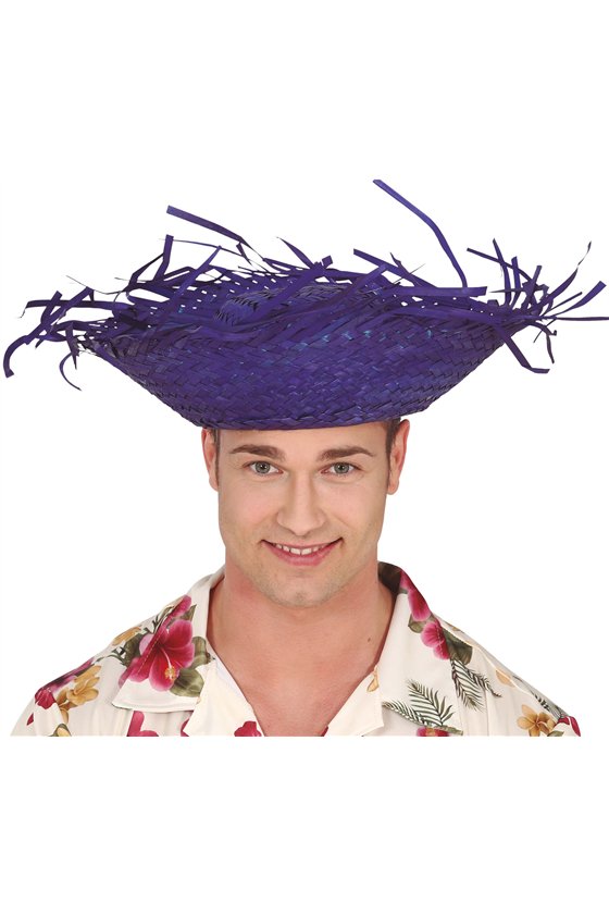 HAT SCARECROW BLUE STRAW