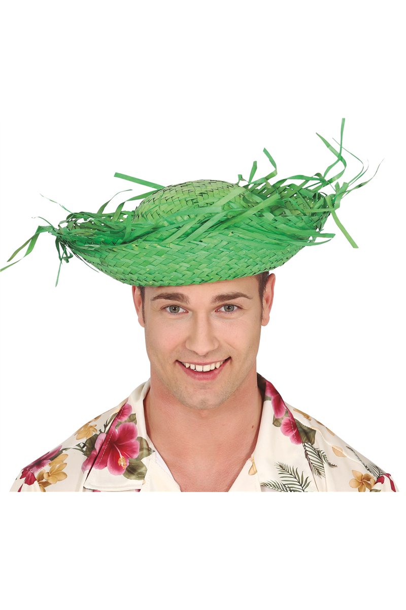 HAT SCARECROW GREEN STRAW
