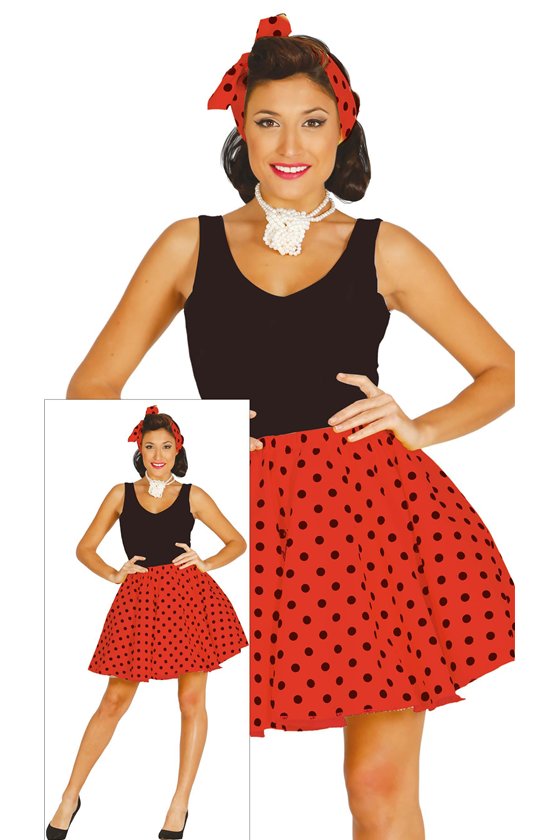 PIN UP SET ROJO ADULTA TALLA L 42-44