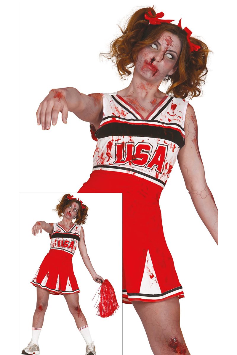 WOMAN ZOMBIE CHEERLEADER, SIZE M 38-40