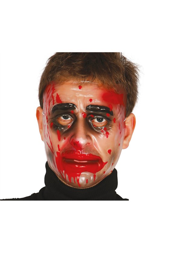 TRANSPARENT MAN WITH BLOOD MASK PVC