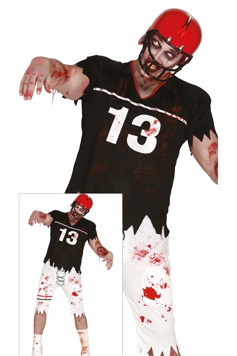 ADULT ZOMBIE RUGBY PLAYER, SIZE M 48-50