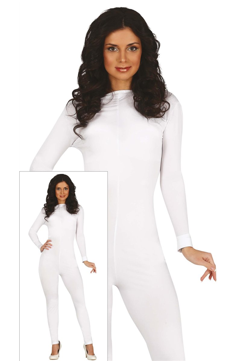 WHITE ADULT SPANDEX SUIT SIZE M-L 38-44 