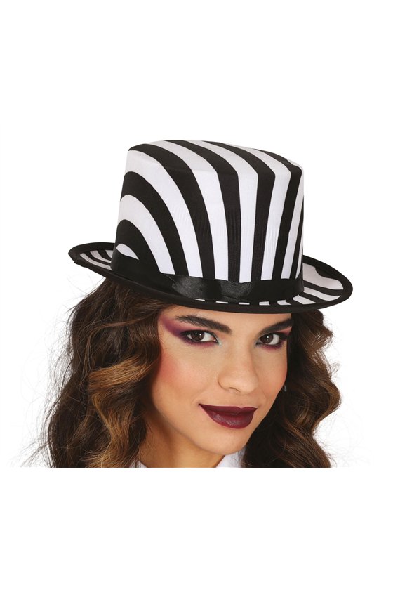 BLACK AND WHITE STRIPED HAT