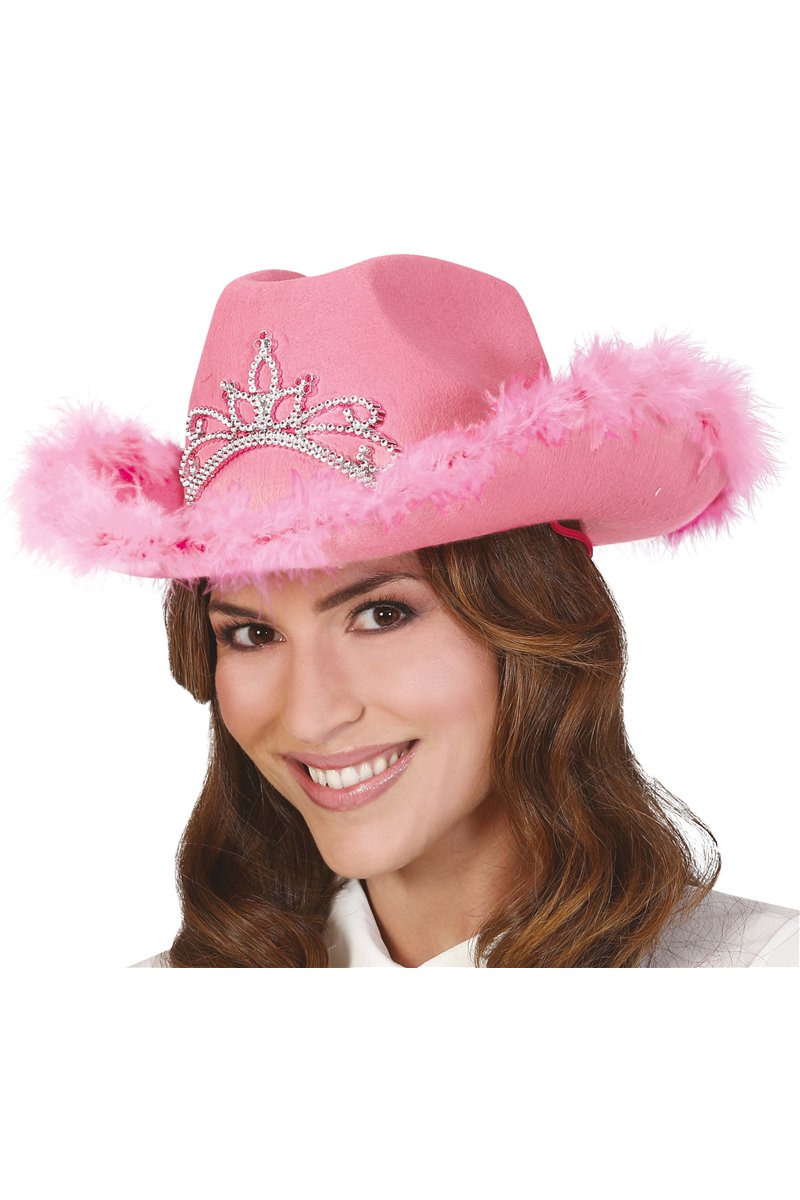 PINK COWBOY HAT WITH HEADBAND