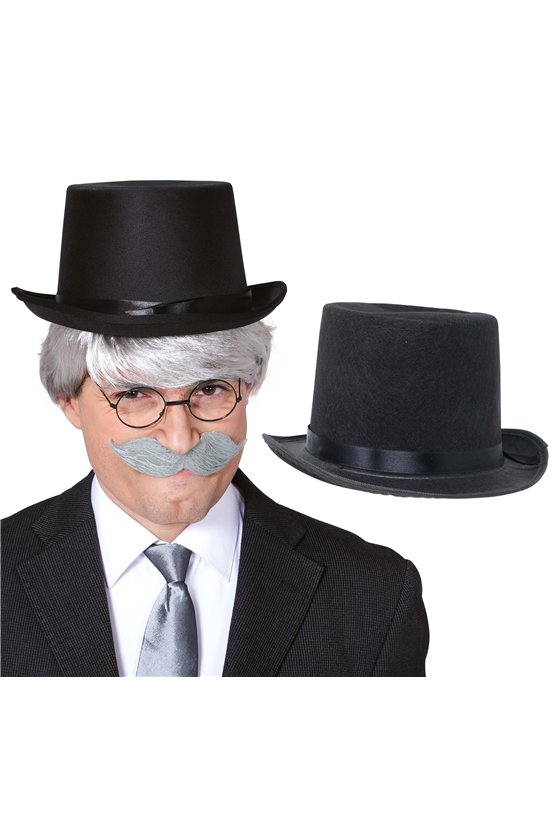 BLACK FELT TOP HAT