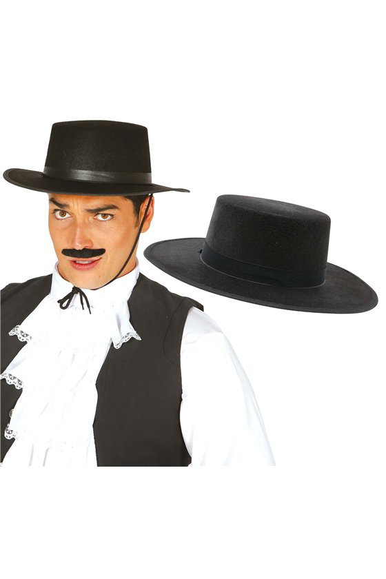 BLACK FELT FLAMENCO HAT