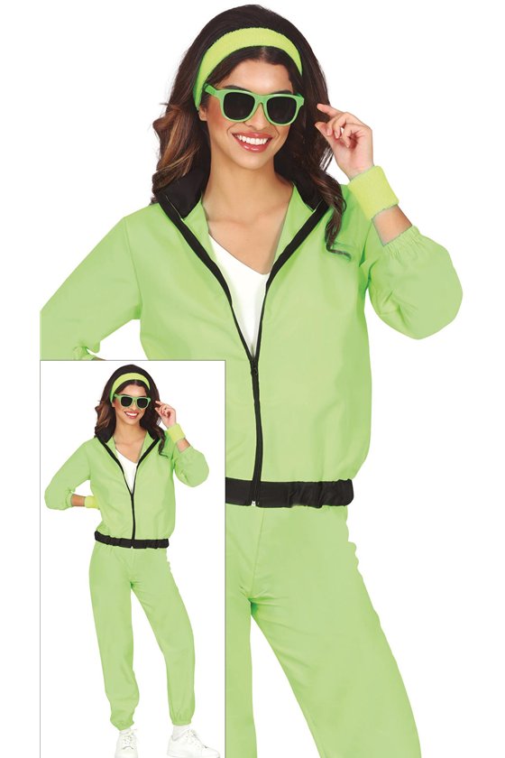GREEN NEON TRACKSUIT, ADULT, 38 - 40 (M)