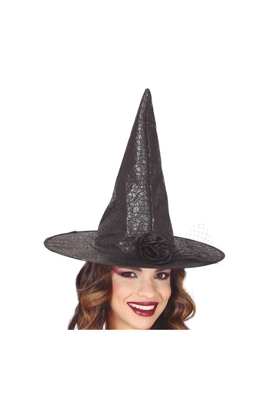 WITCH HAT FAKE FUR WITH FLOWER