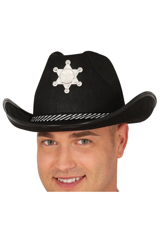 BLACK FELT SHERIFF HAT