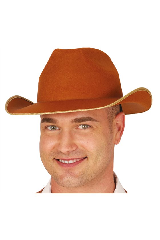 BROWN FELT COWBOY HAT