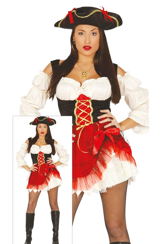 RED WOMAN PIRATE, SIZE XL 44-46
