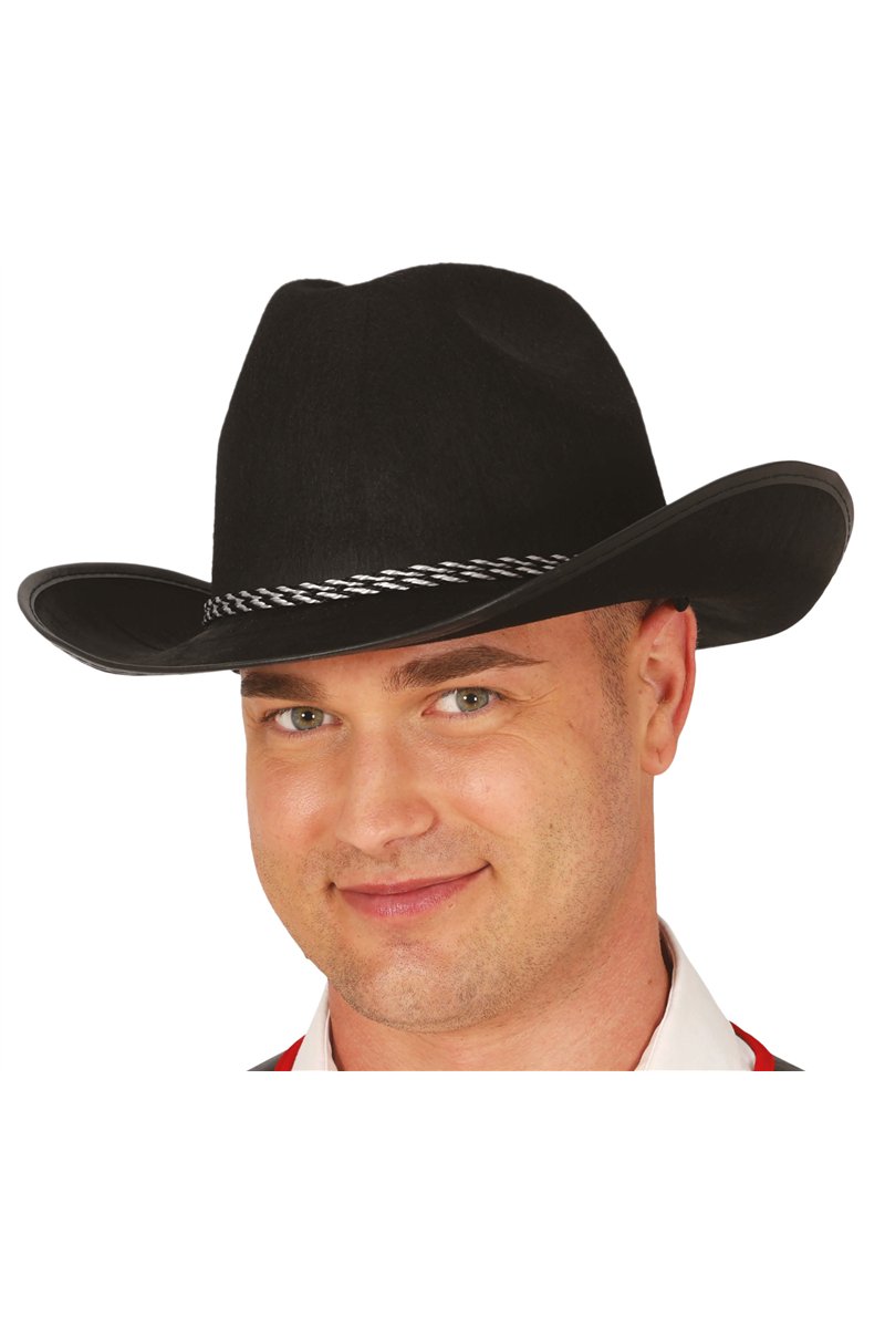 BLACK FELT COWBOY HAT