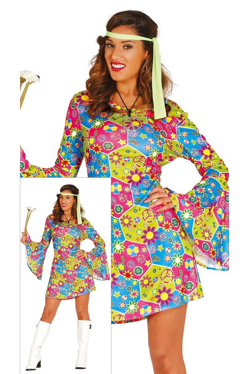 WOMAN FLOWER POWER, ADULT SIZE XL 44-46