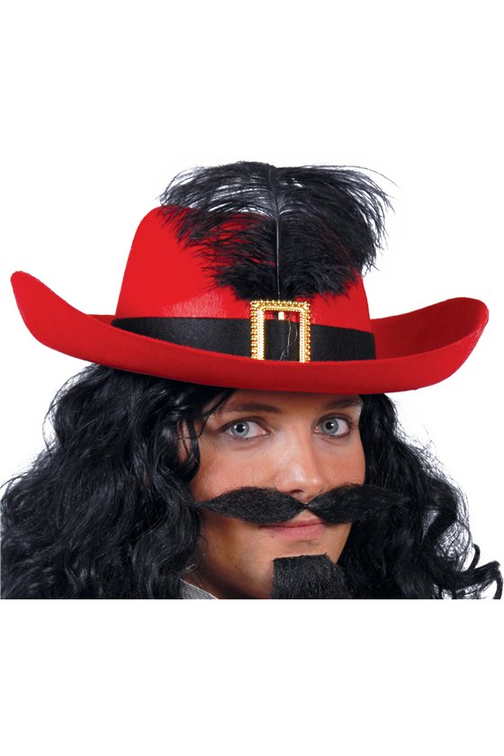 RED FELT MUSKATEER HAT