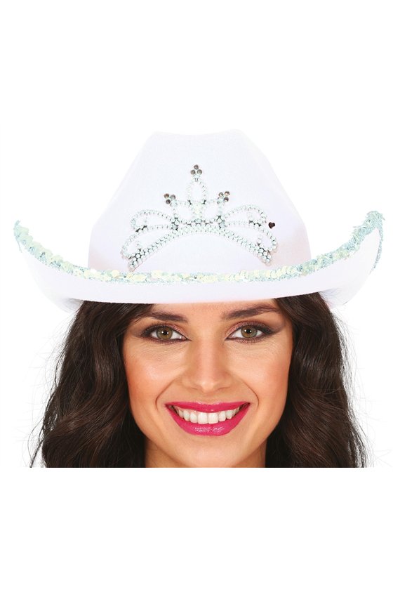 WHITE FELT COWBOY HAT, ADULTS