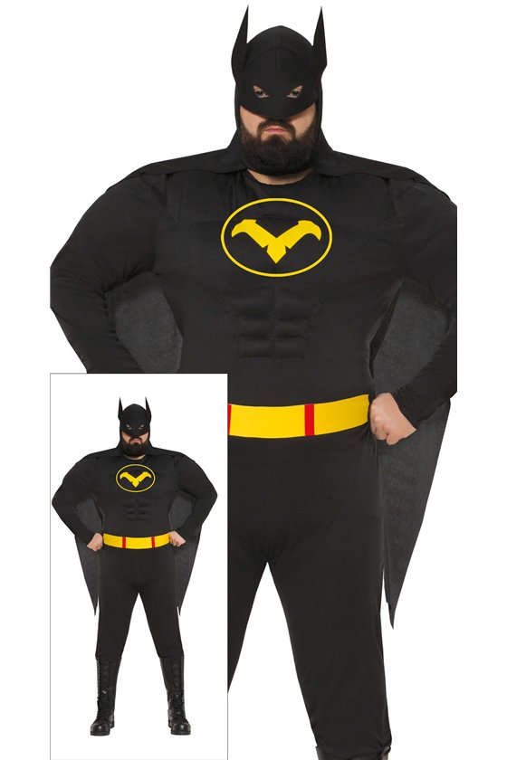ADULT BLACK HERO SIZE XXL 56-58