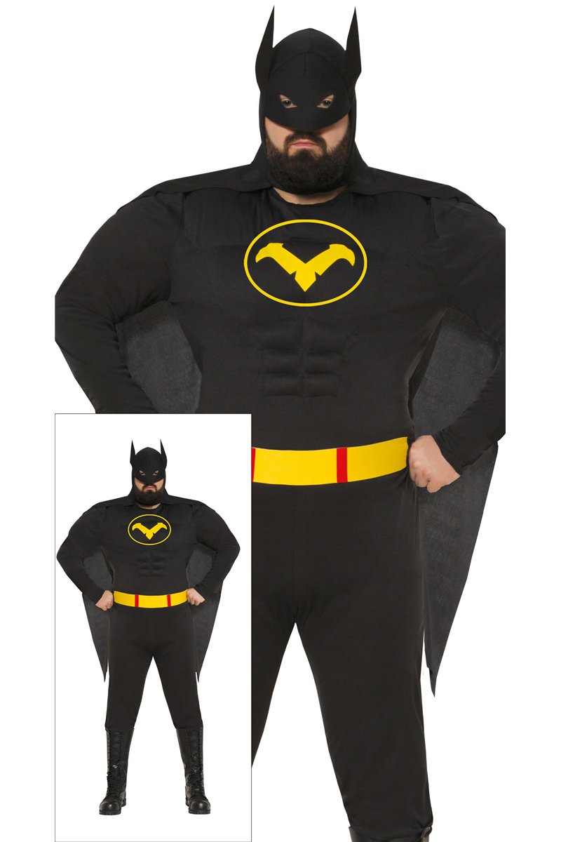 ADULT BLACK HERO SIZE XXL 56-58