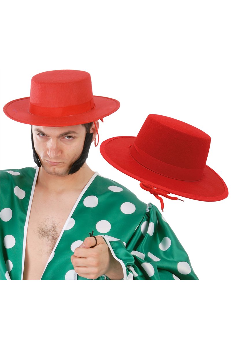 RED FELT FLAMENCO HAT