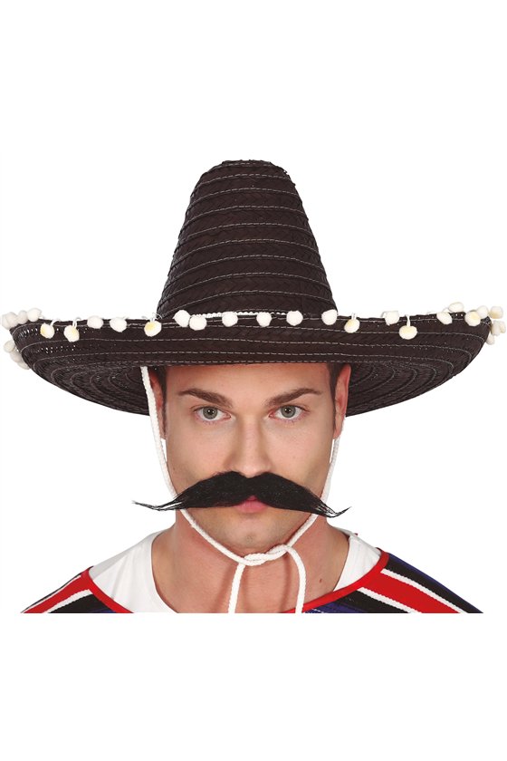 MEXICAN HAT STRAW 45 CMS. BLACK