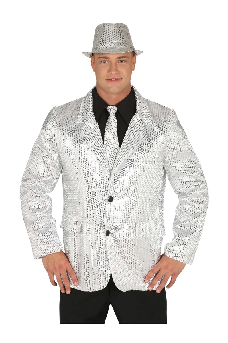 SEQUIN SILVER JACKET, ADULT, 46 - 48 (S)