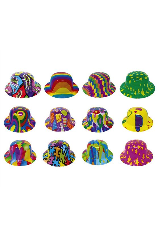 COLOURED BOWLER HAT PVC