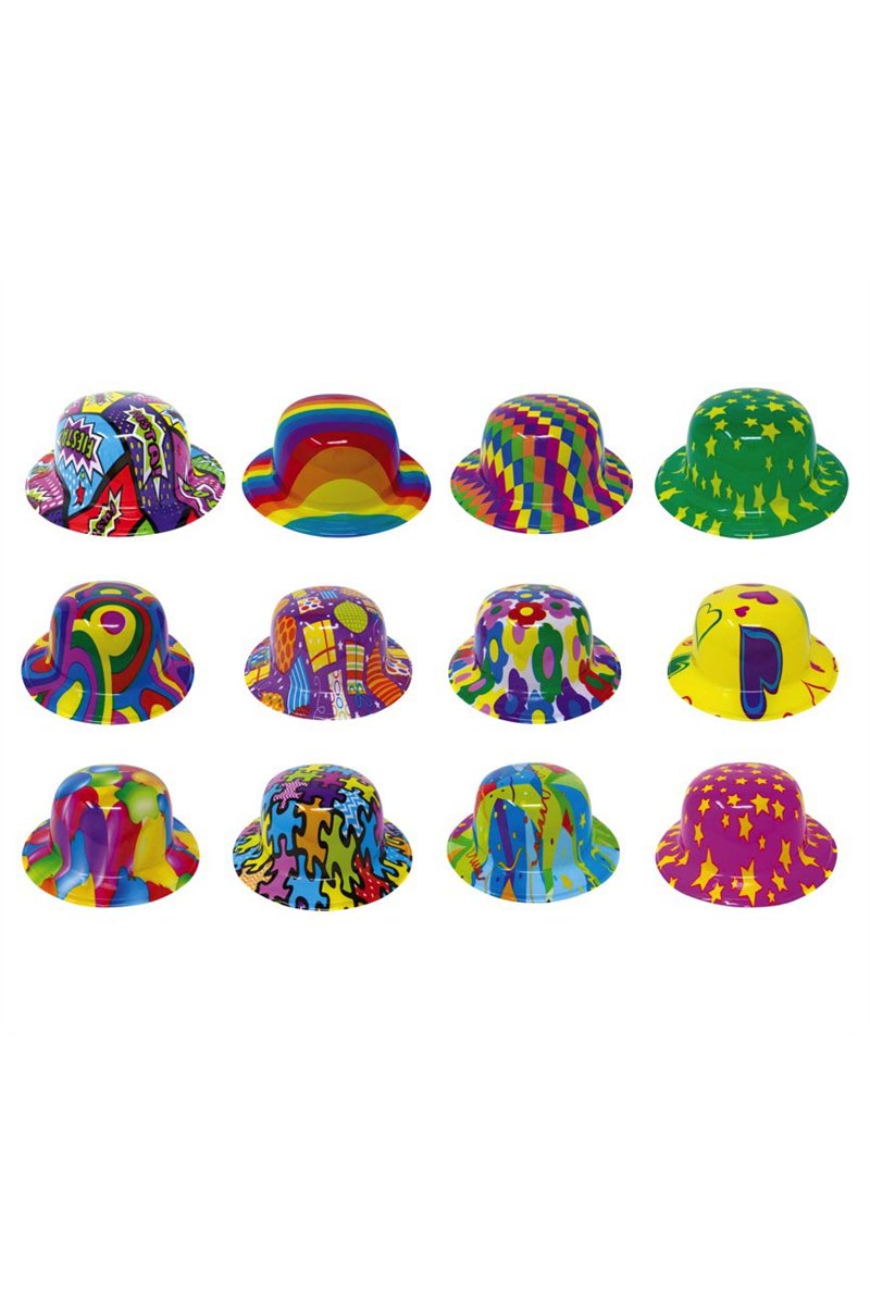 COLOURED BOWLER HAT PVC