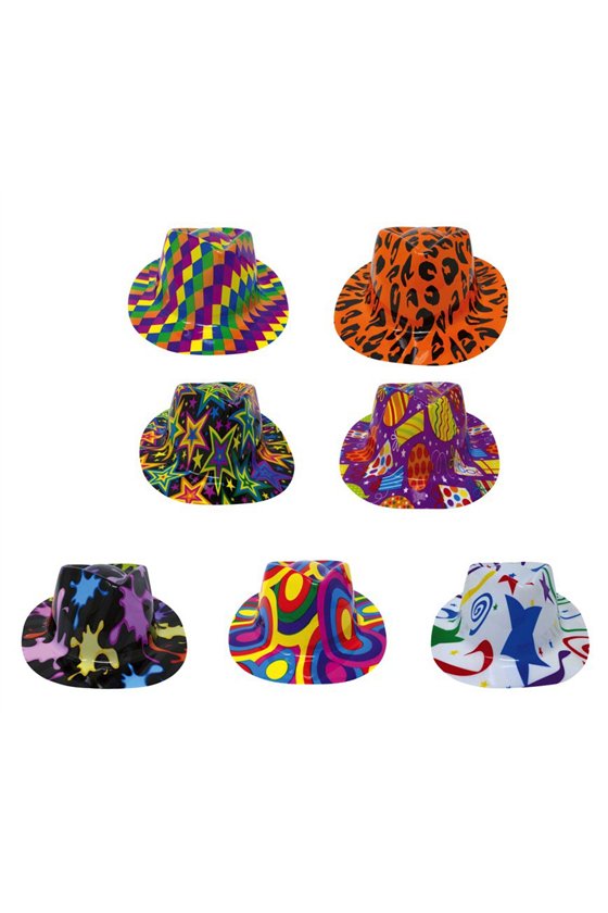 COLOURED GANGSTER HAT PVC