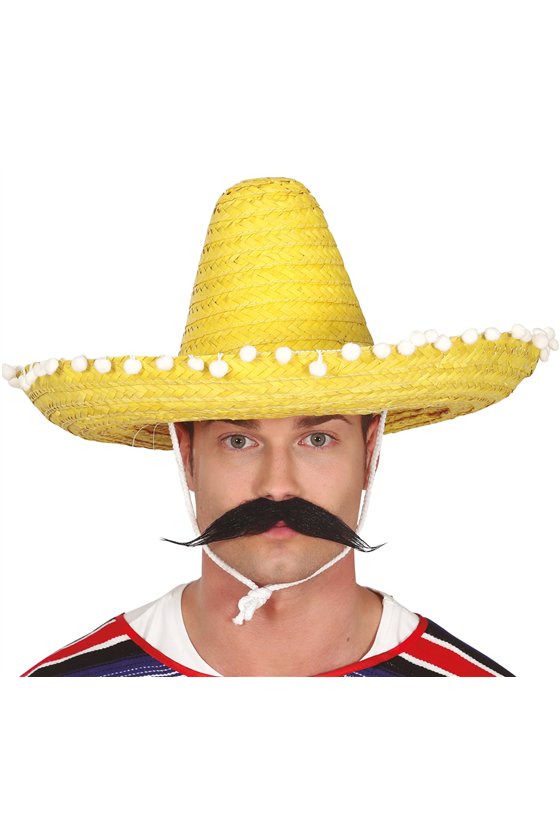 MEXICAN HAT STRAW 50 CMS. YELLOW
