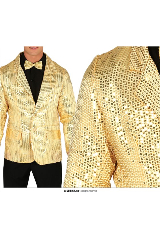 ADULT GOLDEN SEQUINED JACKET SIZE L 52-5