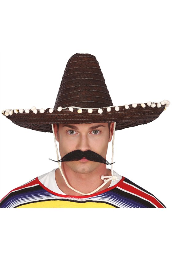 MEXICAN HAT STRAW 50 CMS. BLACK