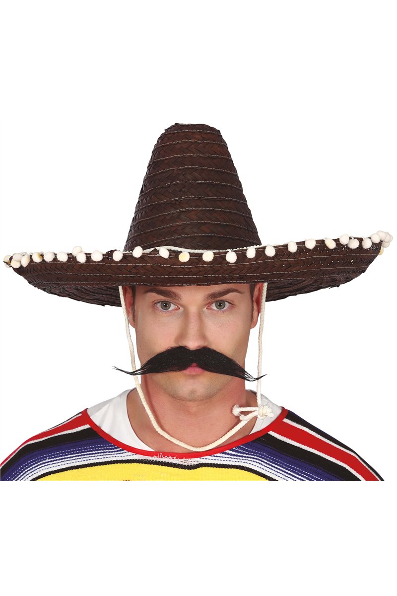 MEXICAN HAT STRAW 50 CMS. BLACK