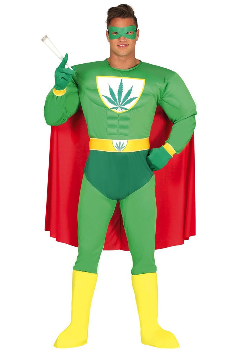 ADULT MARIJUANA SUPERHERO SIZE L 52-54