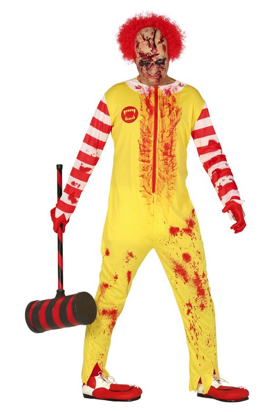 ADULT ZOMBIE BURGER CLOWN SIZE 52-54