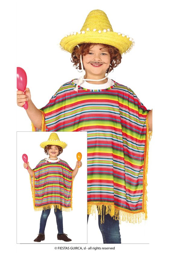 MEXICAN PONCHO CHILDREN SIZE 7 9 YEARS